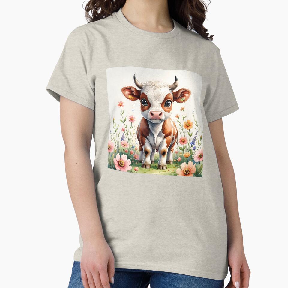 A BABY COW IN THE MEADOWS by infinitearte