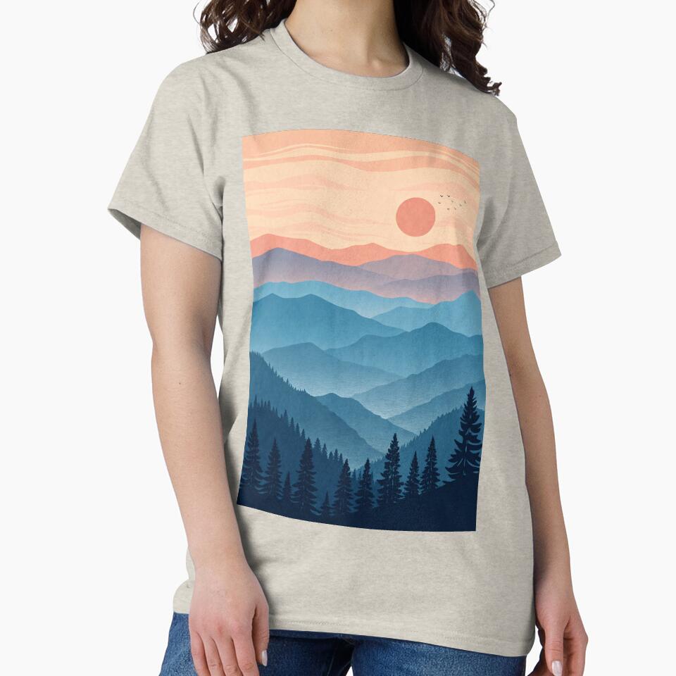 Minimalist Line-Art Mountain Set - Vibrant Sunset Edition. by LuxeBuzz