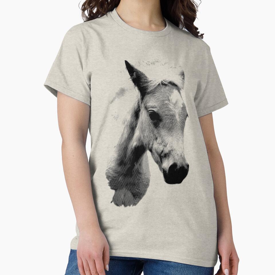 Horse Face and Head. Digital Farm Animal Engraving Image by Digital Eclectica