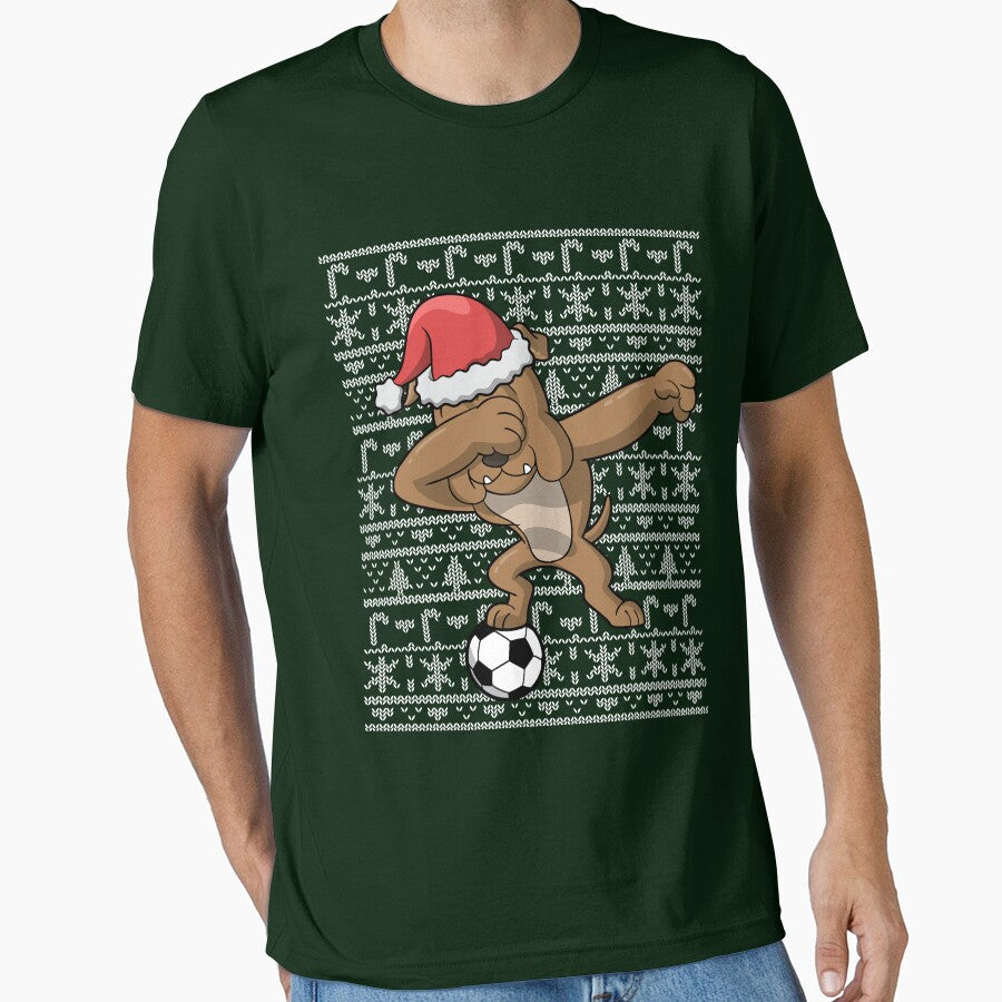 Dabbing Bull Dog Soccer Football Ugly Christmas by frittata