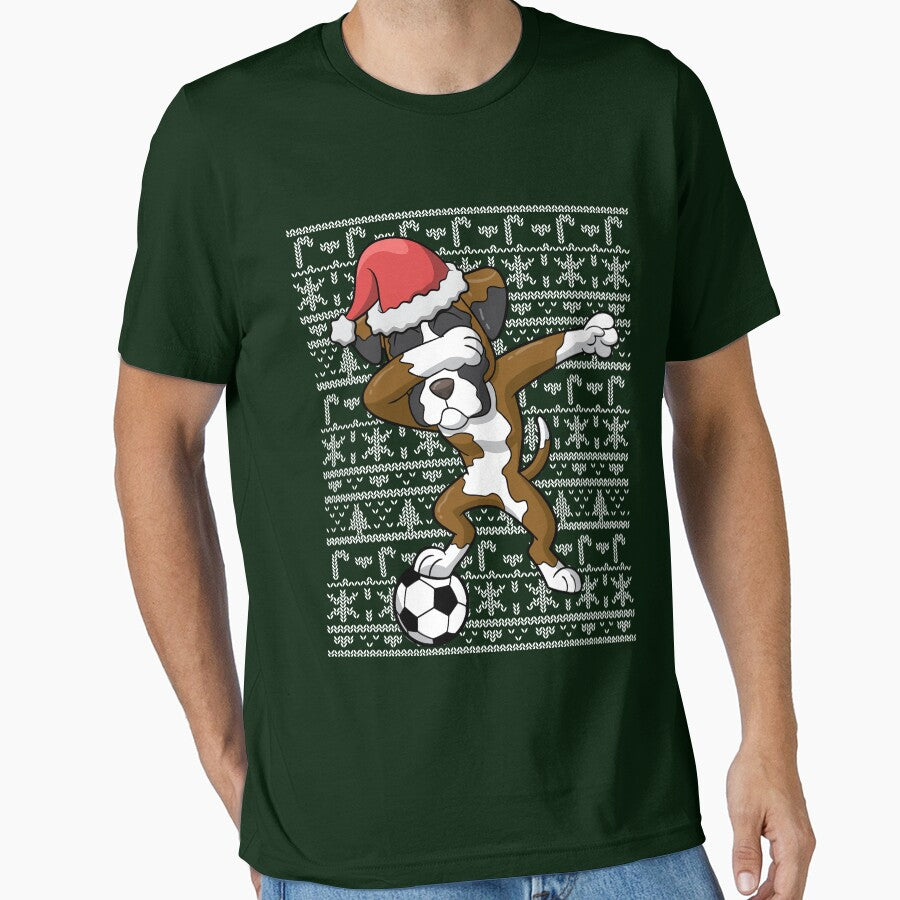 Dabbing Boxer Dog Soccer Football Ugly Christmas by frittata