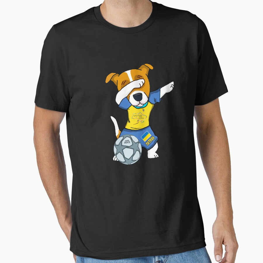 Dabbing Ukrainian Dog Patron Football Soccer Ukraine Peace by Aide