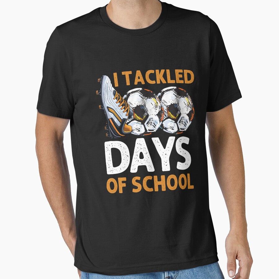 I Tackled 100 days of School Funny football lover students boys girls Teacher 100 days of school by Unicorny-Design