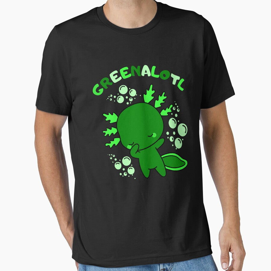 Cute cartoon baby Green axolotl by ColorAlotl