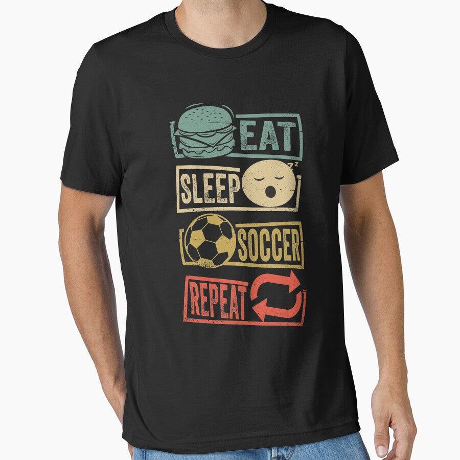 Eat Sleep Soccer Repeat retro Soccer lover gift by Majesticoo
