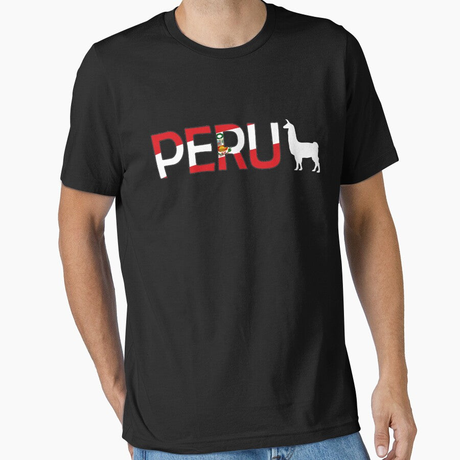 Peru LlamaT-shirt Peruvian Llama Soccer Tee by HallelujahTees