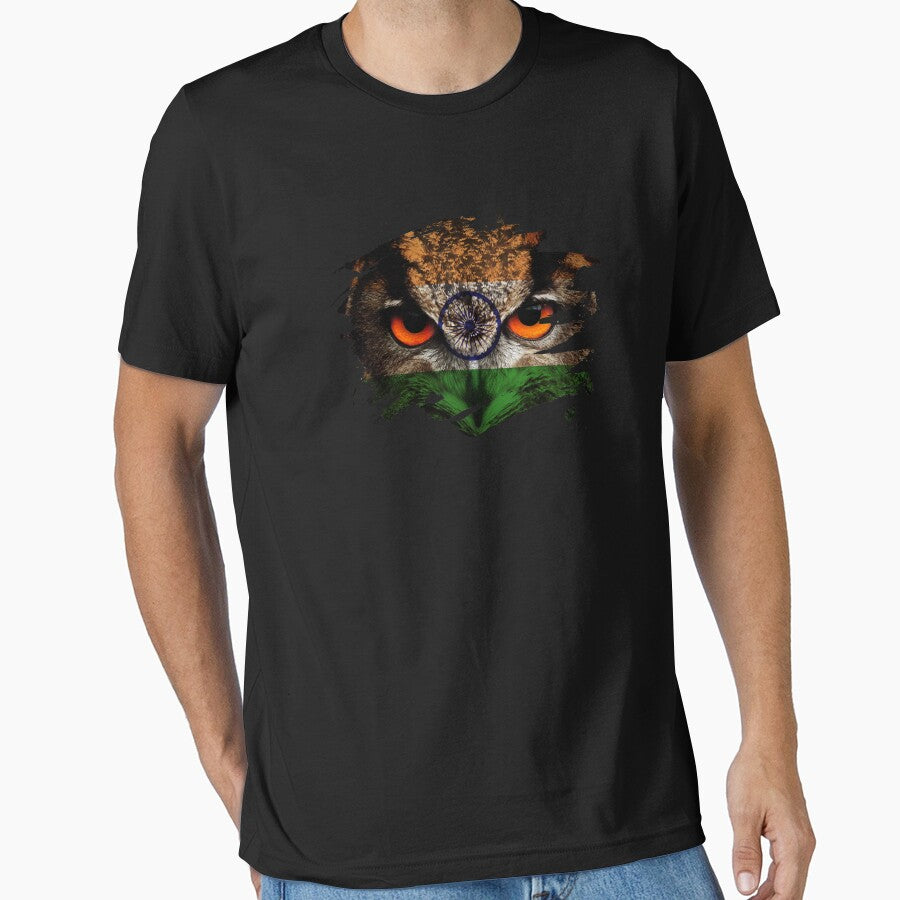 India Flag and Menacing Owl by ockshirts