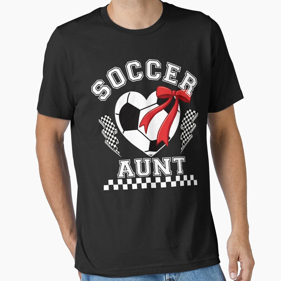 Soccer Aunt Heart Bow Vintage Tee by LarryMBrown