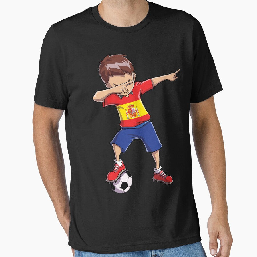 Dabbing Soccer T shirt for Boys Spain Spanish Football Gifts by LiqueGifts