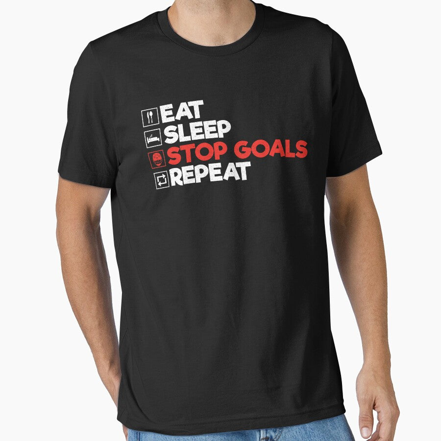 Eat Sleep Stop Goals Repeat: Funny Hockey Goalkeeper Goalie by Adexyl