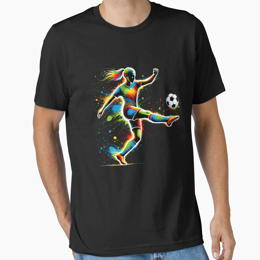 Colorful Soccer Player Football Lover Girl by Kimberley King Art  King Art