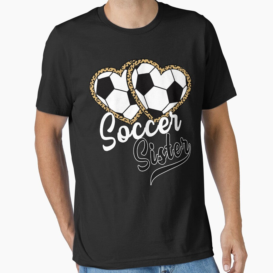 Leopard Soccer Sister Heart Shirt by LarryMBrown