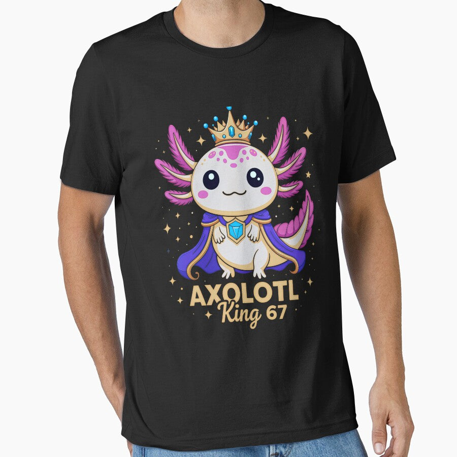 Axolotl King 67 Kawaii Cartoon by gear-posters