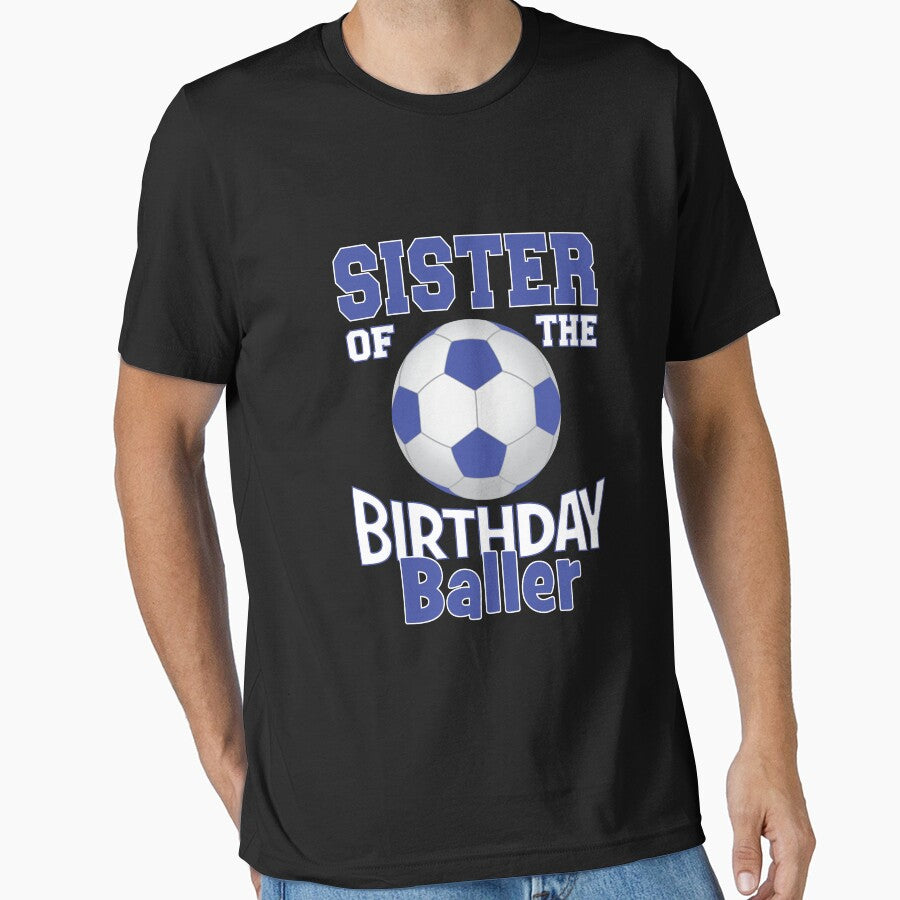 Sister Of The Birthday Baller Soccer Lover B-day Party design by Grabitees
