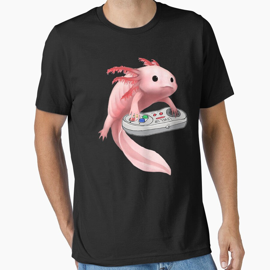 Axolotl Fish Playing Video Game Funny Axolotl Lizard Gamers by xmjajd