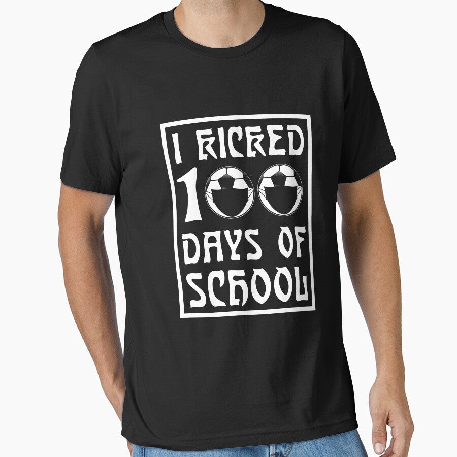 I Kicked 100 Days Of School Football Soccer 100th Day of school Gift by issambak