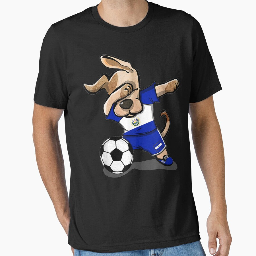 Dog Dabbing El Salvador Soccer Jersey Football Gift by JosephFineArts