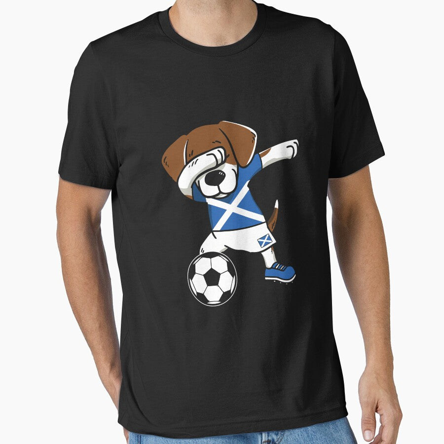 Dabbing Dog Scottish Flag Gift Scotland Football by Lenny Stahl