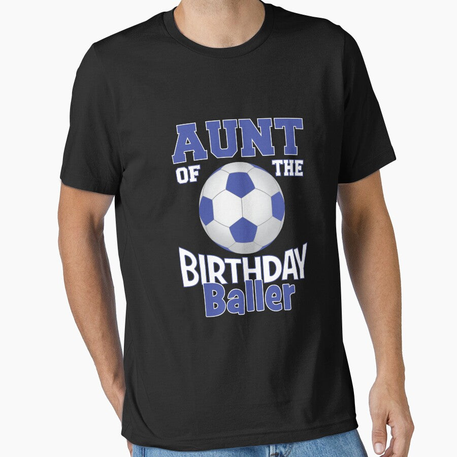 Aunt Of The Birthday Baller Soccer Lover B-day Party print by Grabitees