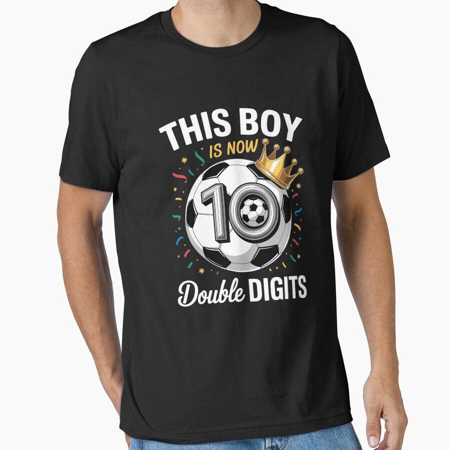 This Boy Now 10 Double Digits Soccer 10 Years Old Birthday by THagBlue