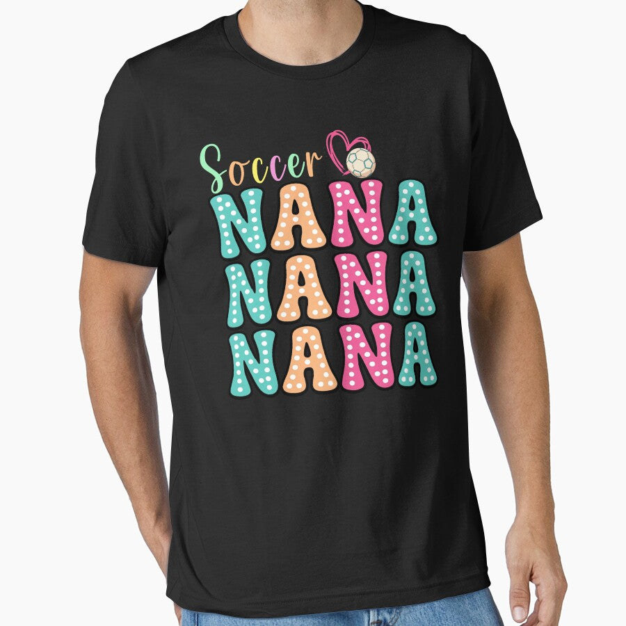 Cute Soccer Nana Colorful Polka Dot Tee by LarryMBrown