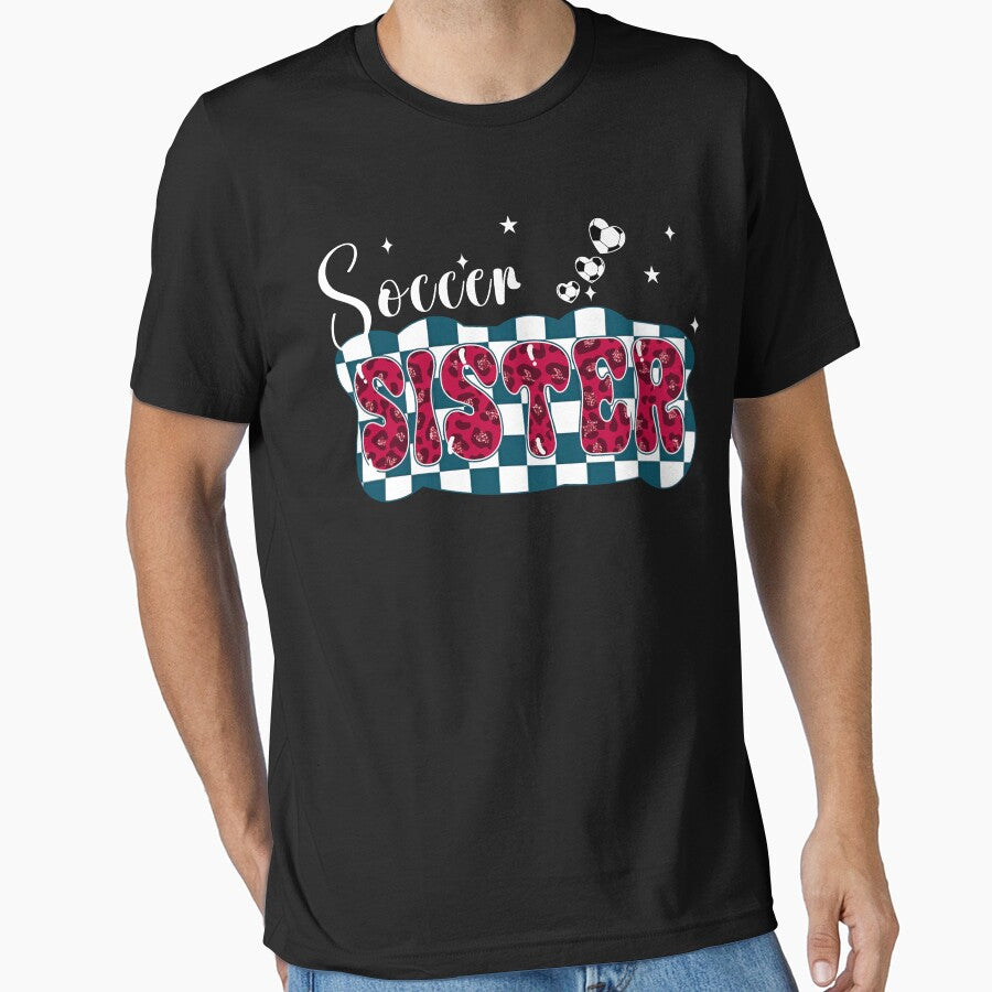 Soccer Sister Checkered Leopard Graphic by LarryMBrown