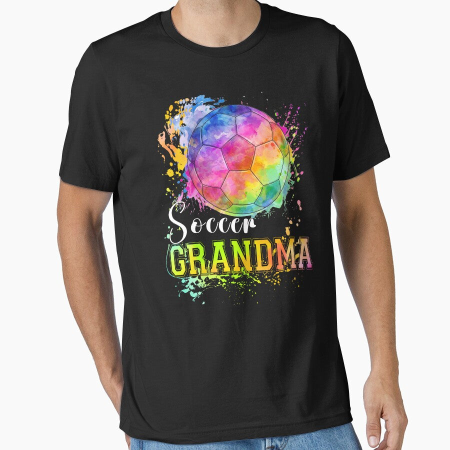 Rainbow Watercolor Soccer Grandma Tee by LarryMBrown