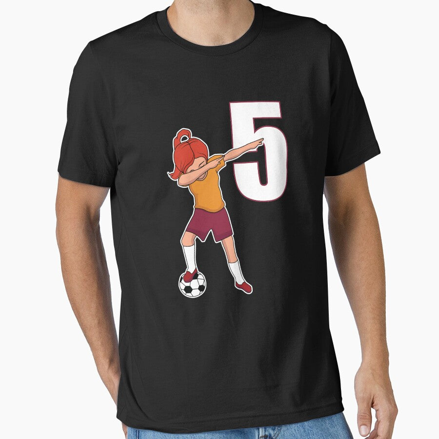 Awesome Soccer Player Girl Number 5 Soccer Athlete Women Athletic Sports Team by VollLaser