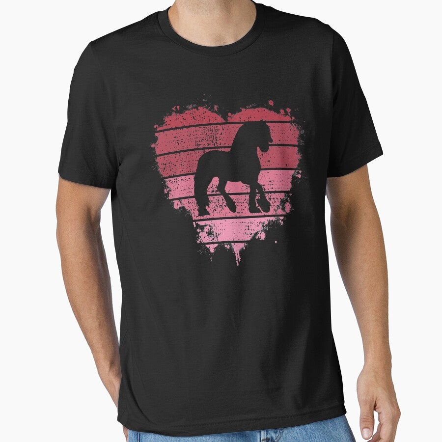 Friesian Horse Vintage Heart Gift For Valentine's Day by JokeGysen