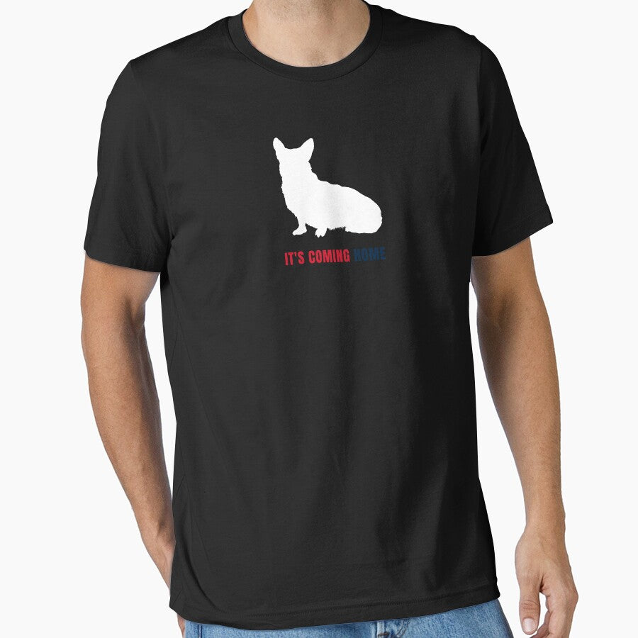 Minimalist Corgi Football Line Art Dog (For Dark Apparel) by TailPrints