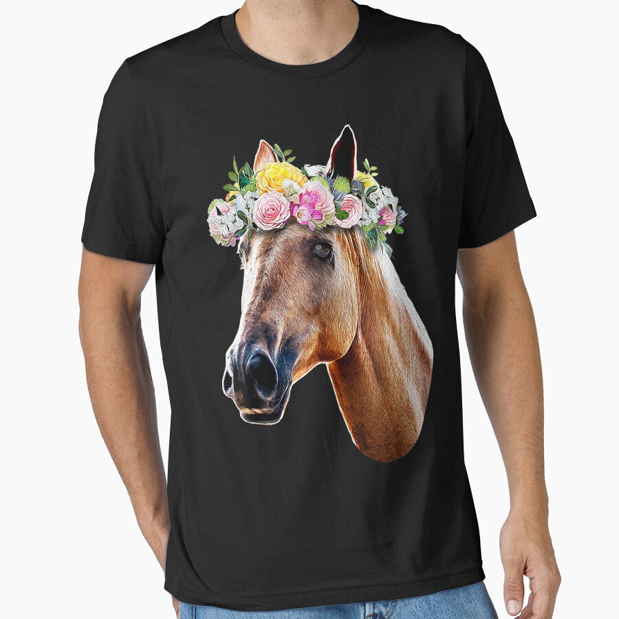 Floral Horse Horseback Riding Equestrian Farm Funny Animal Lover by EmilyPippin