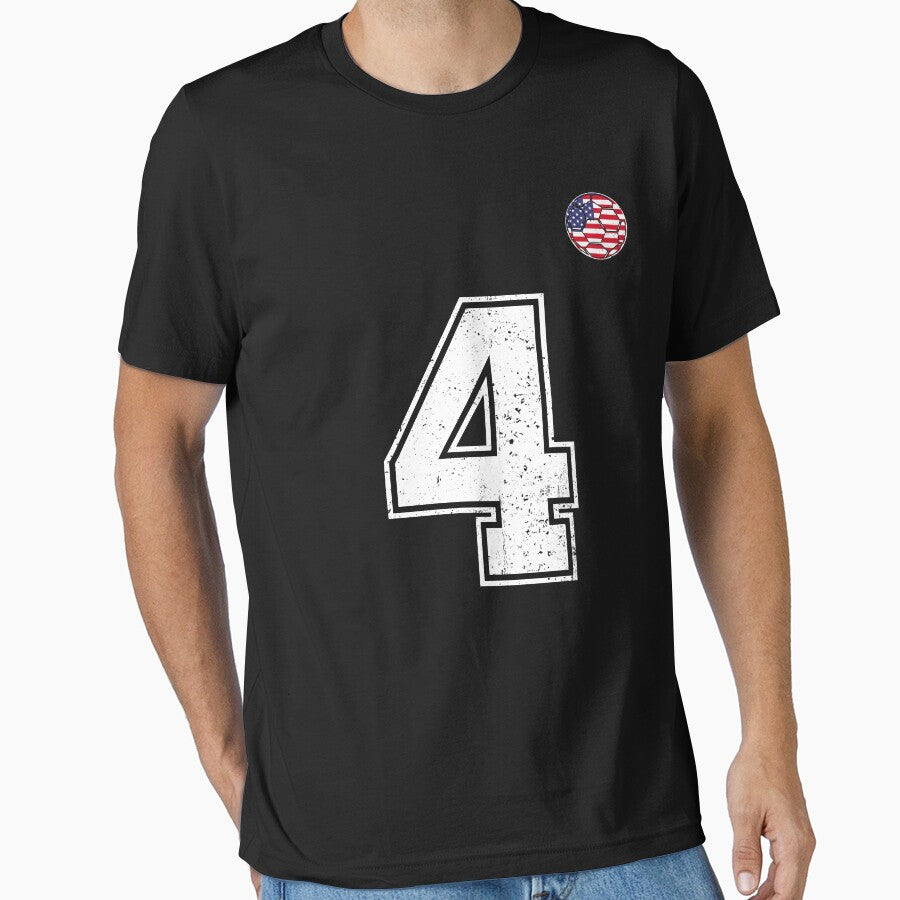 Soccer player Jersey number 4 Usa Fans by RoyesButler