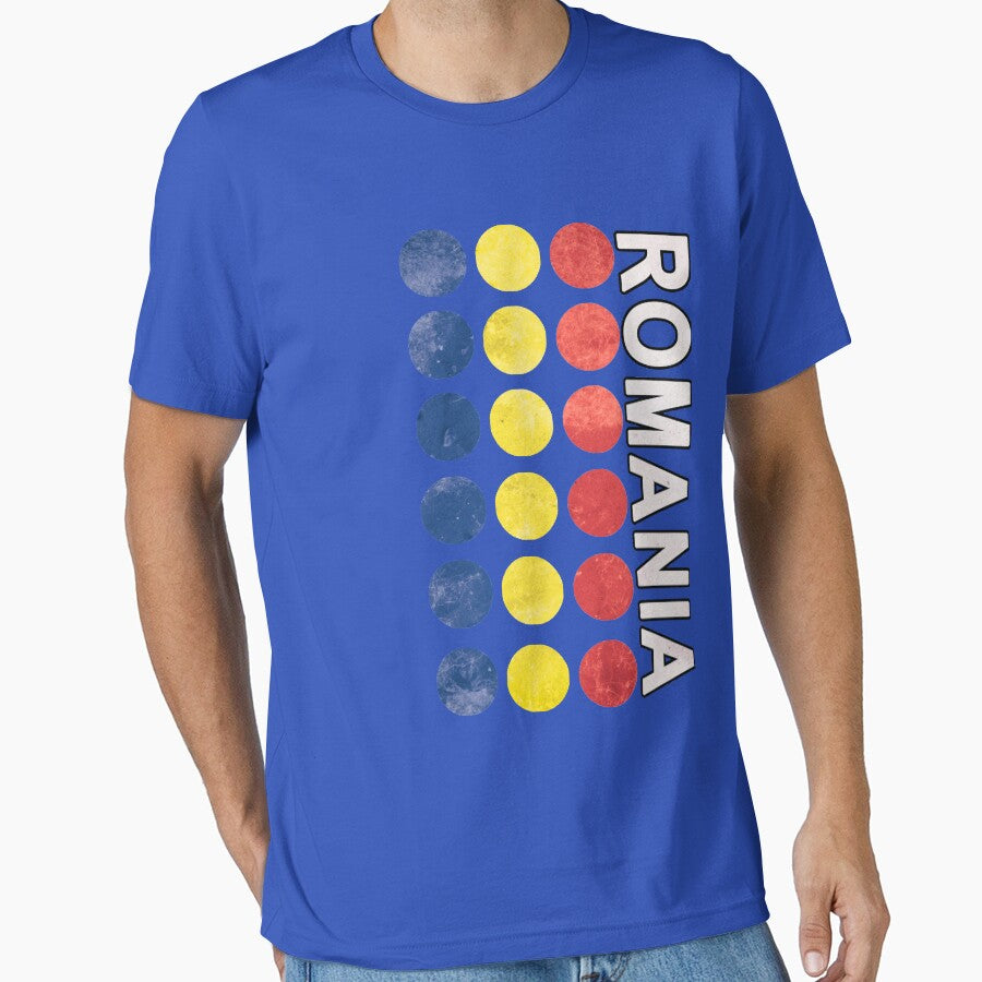 Deluxe Romania Jersey Style Distressed Flag Dots by merchhost