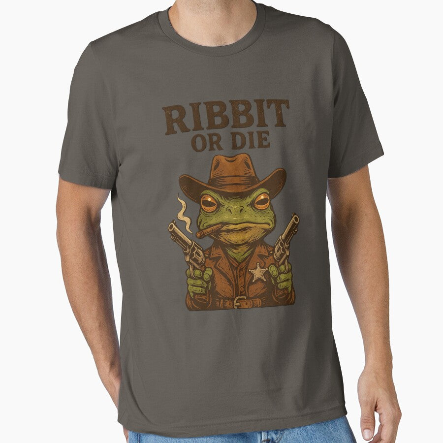 Cowboy Frog Meme – Ribbit or Die Western Outlaw Design by OxiSkor