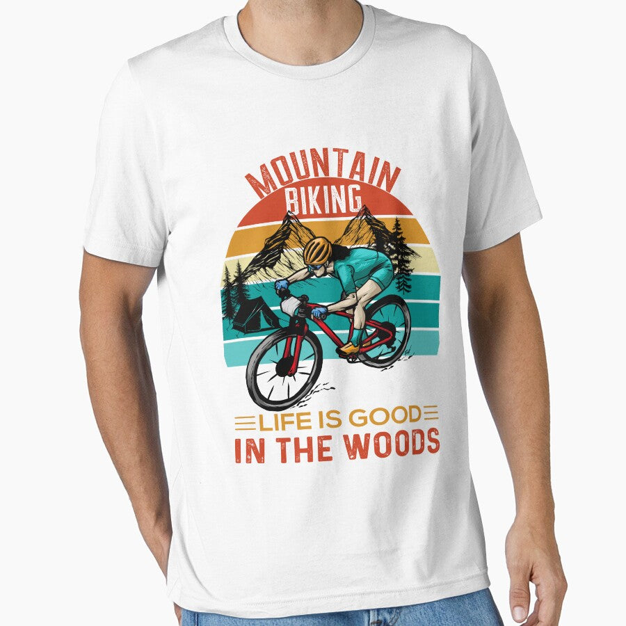 A mountain biker who rides his bike in nature by velisani