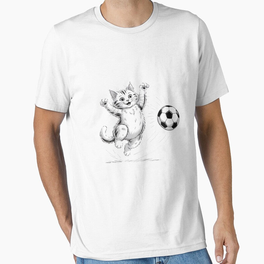 Funny Cat Soccer Ball Graphic Sports Lover Player by BlackStars3Neon