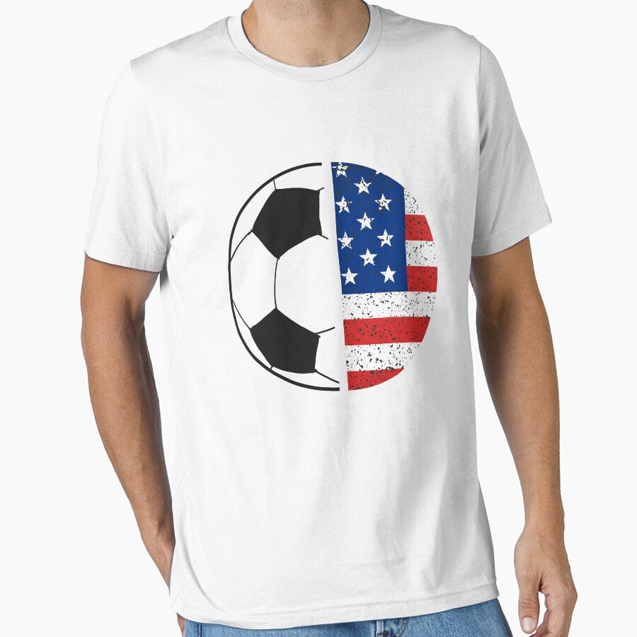 Funny Soccer Design With American Flag For Soccer And Futsal Lovers by awesomedraw
