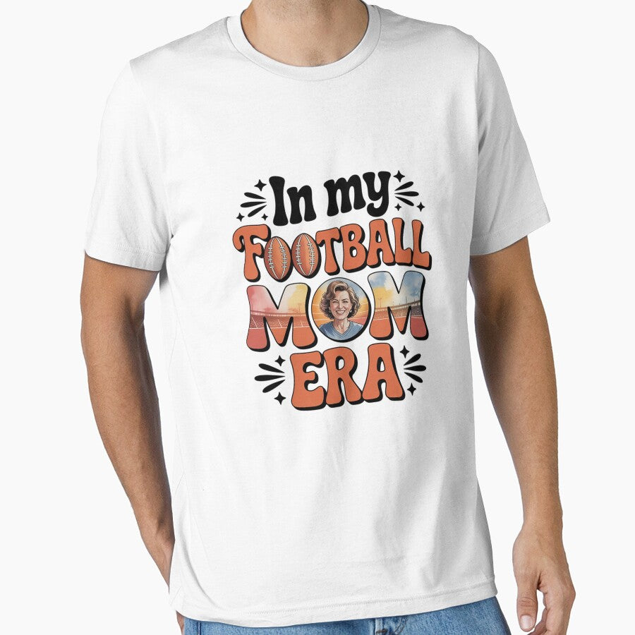 In My Football Mom Era Cute Groovy Football by lilLilaBatArt