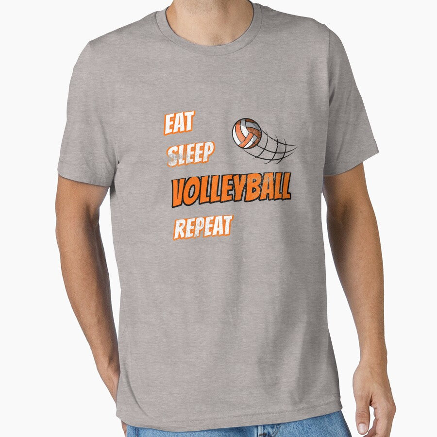 Eat Sleep Volleyball Repeat Sport Fan Gift T-Shirt by Klimentina