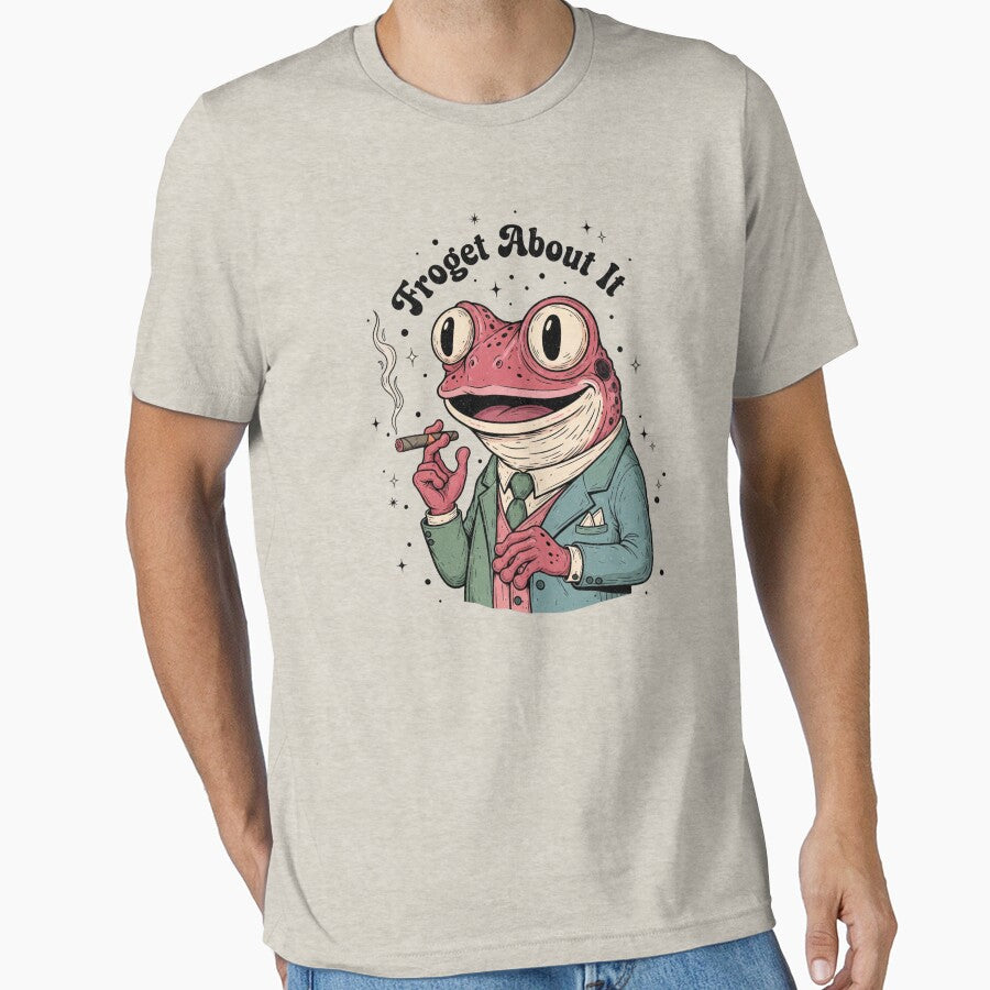 Forget about it, frog, punny, gangster, pun, meme, funnyfits70, Humor, Funny, retro, vintages, funny quotes, animal humor, by FunnyFits70