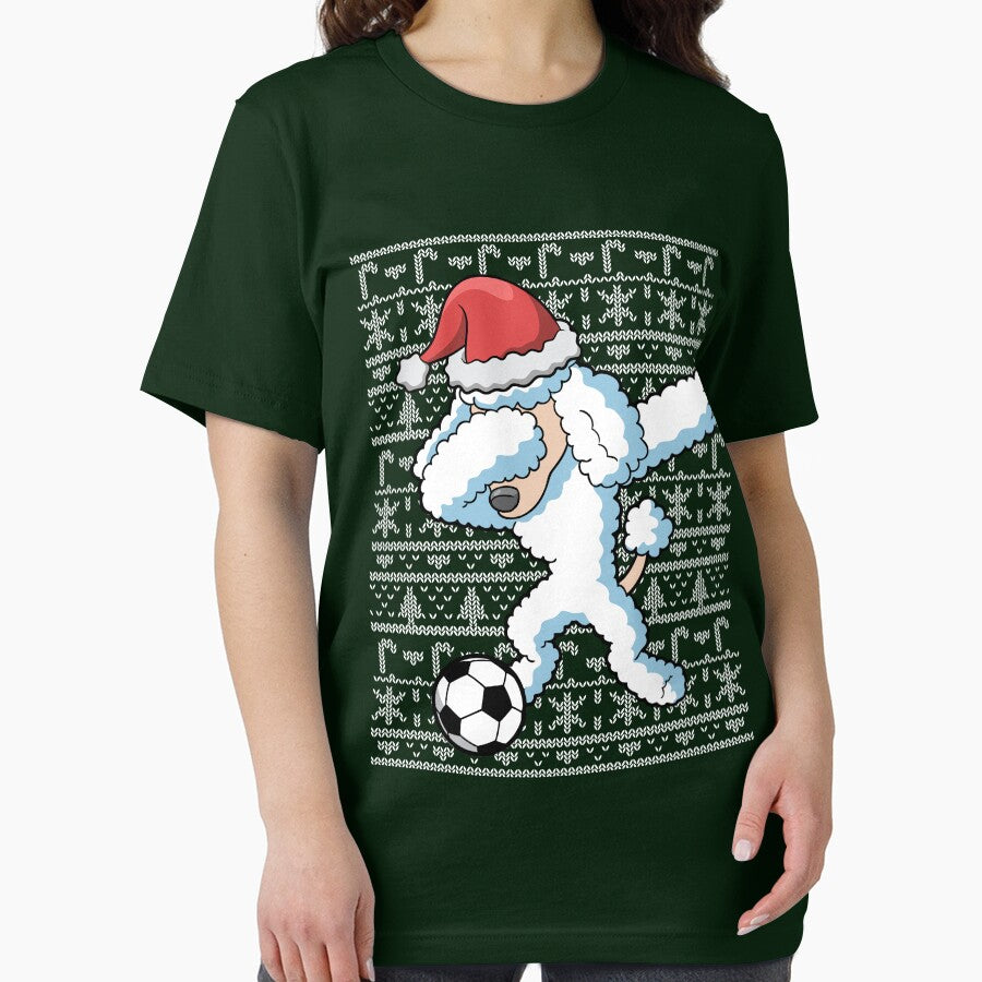 Dabbing Poodle Soccer Football Ugly Christmas by frittata