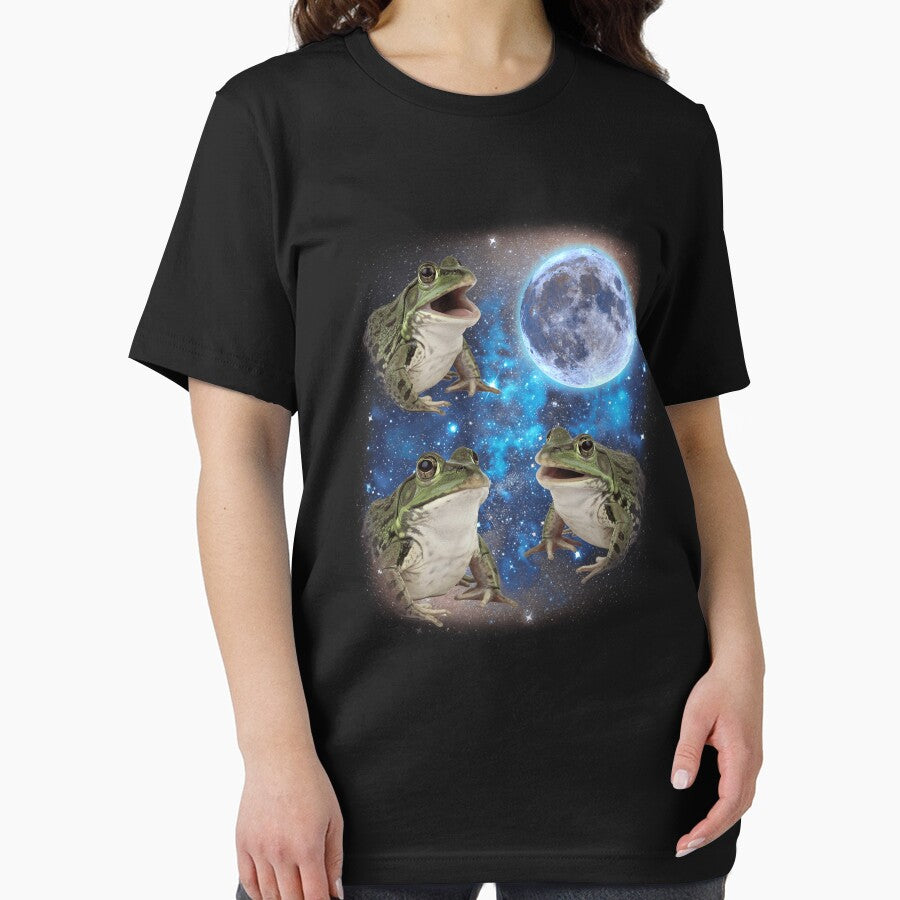 Three Frogs Howling At The Moon Weird Meme Frog Gear by DynamicDesign