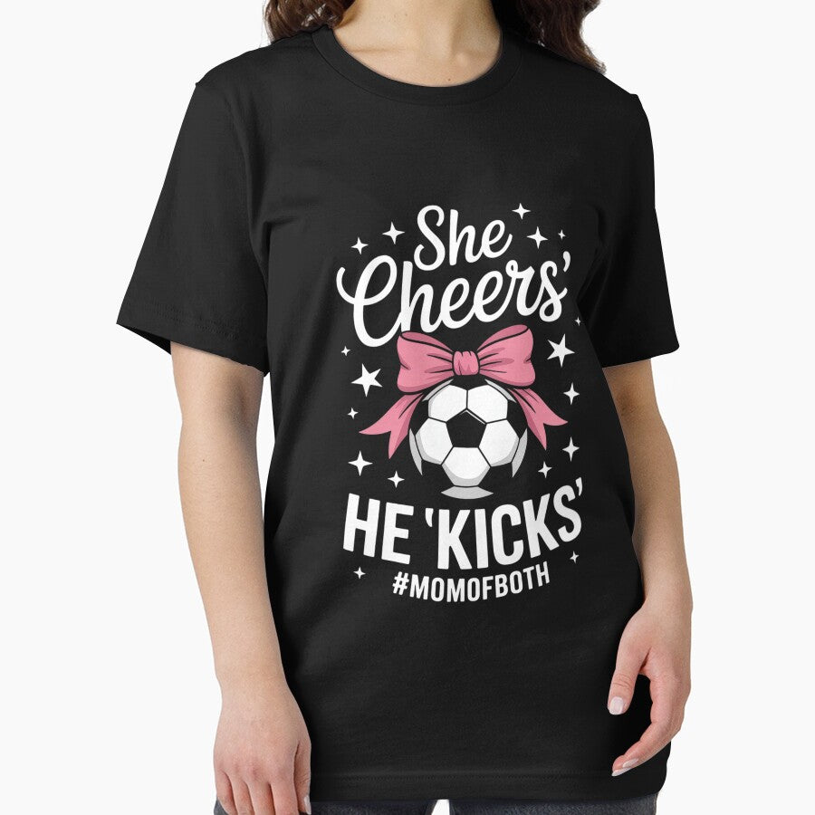 She Cheers He Kicks Mom Of Both Cheer And Soccer Mom 3 by lilLilaBatArt
