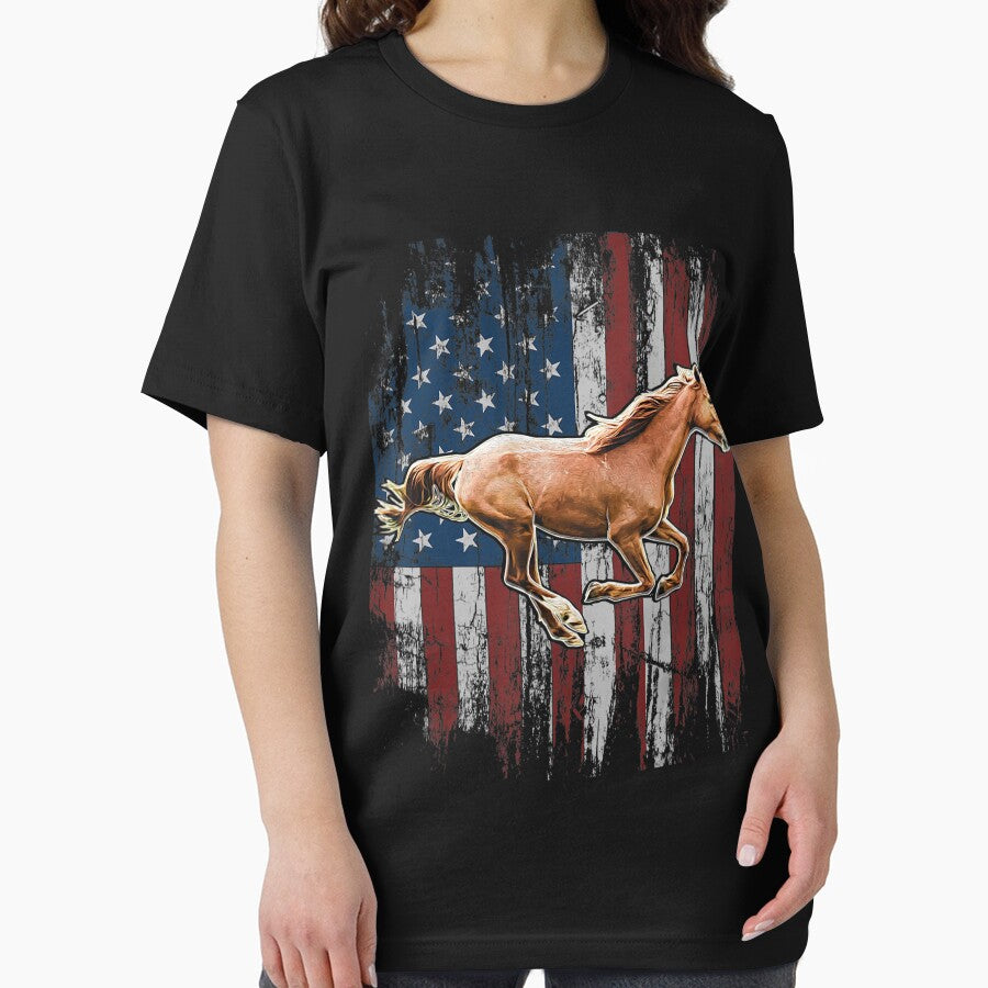 Patriotic Horse American Flag Horseback Riding Farm Pet Animal Lover by EmilyPippin