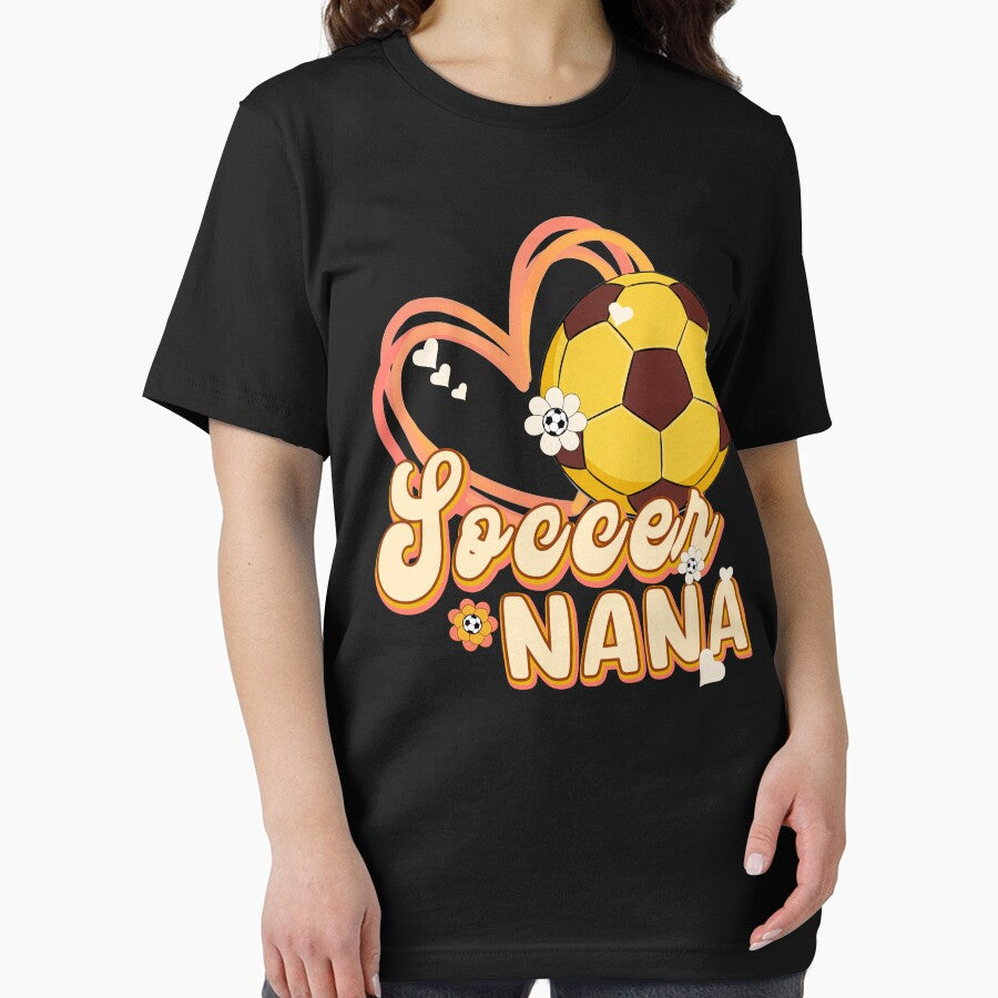 Retro Floral Soccer Nana Graphic Tee by LarryMBrown