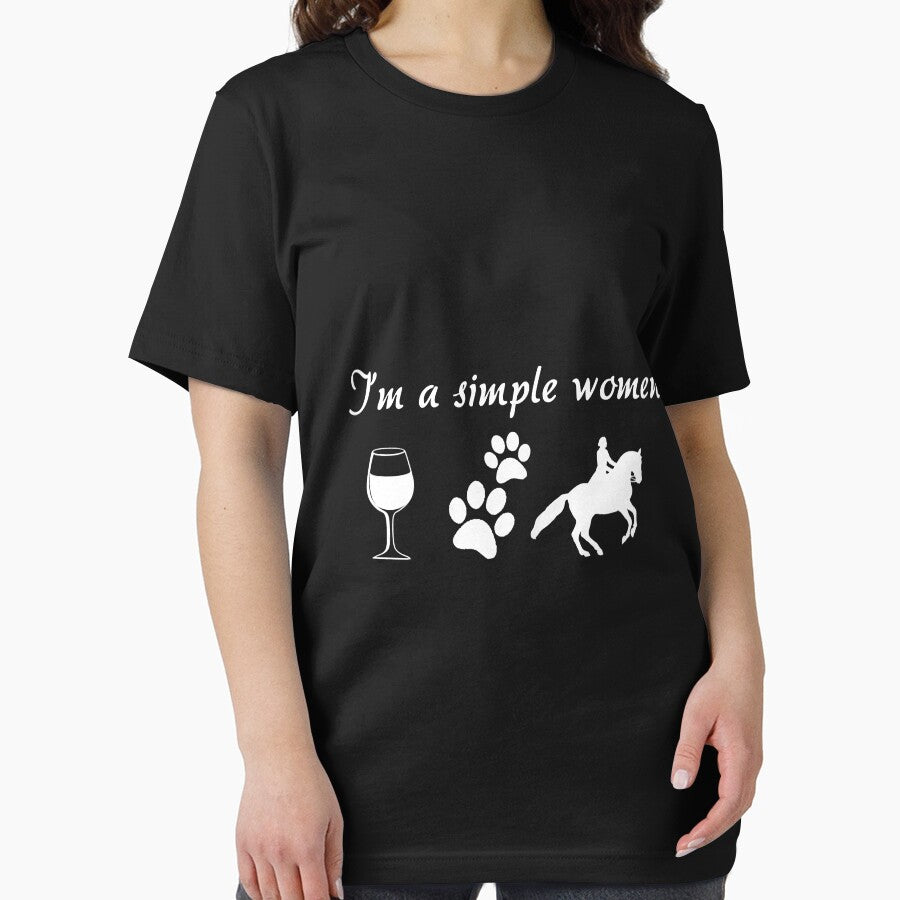 Womens Simple Women Horse Riding My Dog & Wine Drinking by doria7fjly