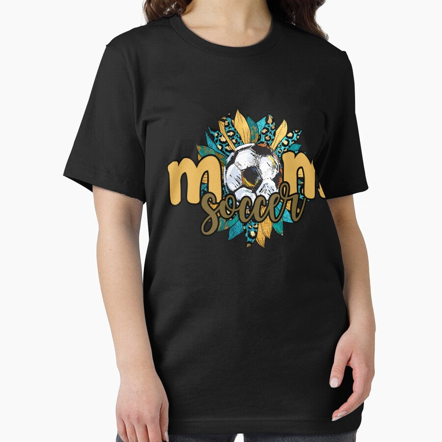 Women Soccer Mom Shirt Game Day Football Shirts Mom Letter Printed Graphic Tee Soccer Ball Mom by PROTONEDL
