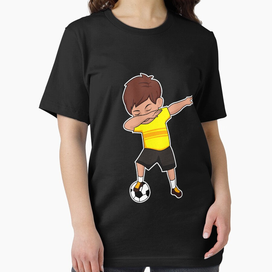 Dabbing Soccer Player Yellow Soccer Sports Team Athletic Soccer Athlete Coach by VollLaser
