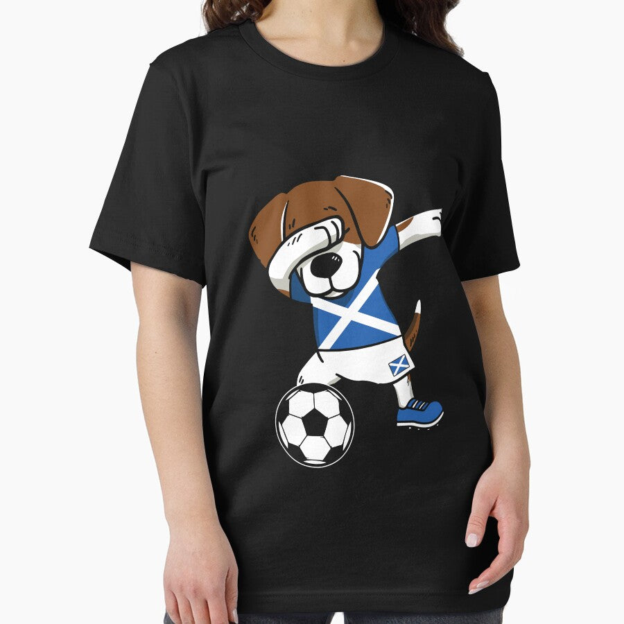 Dabbing Footballer Dog Scotland Football Gift Scotsman by Lenny Stahl