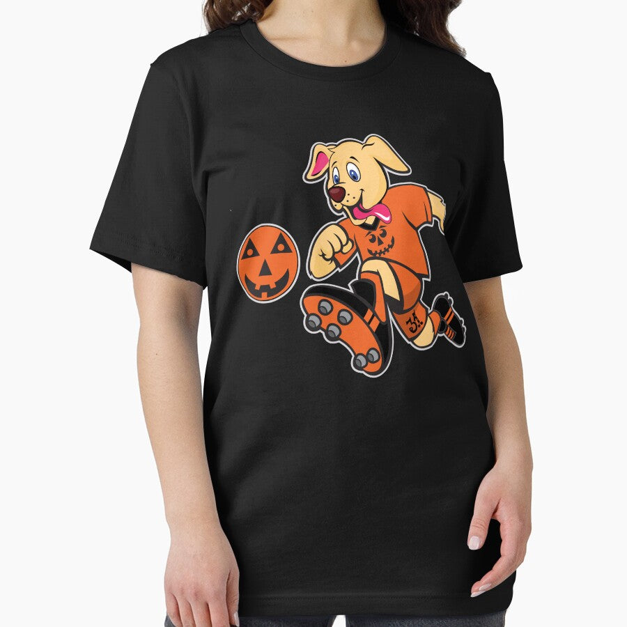 Yellow Lab Golden Retriever Dog Halloween Soccer Ball by Bloomoonish